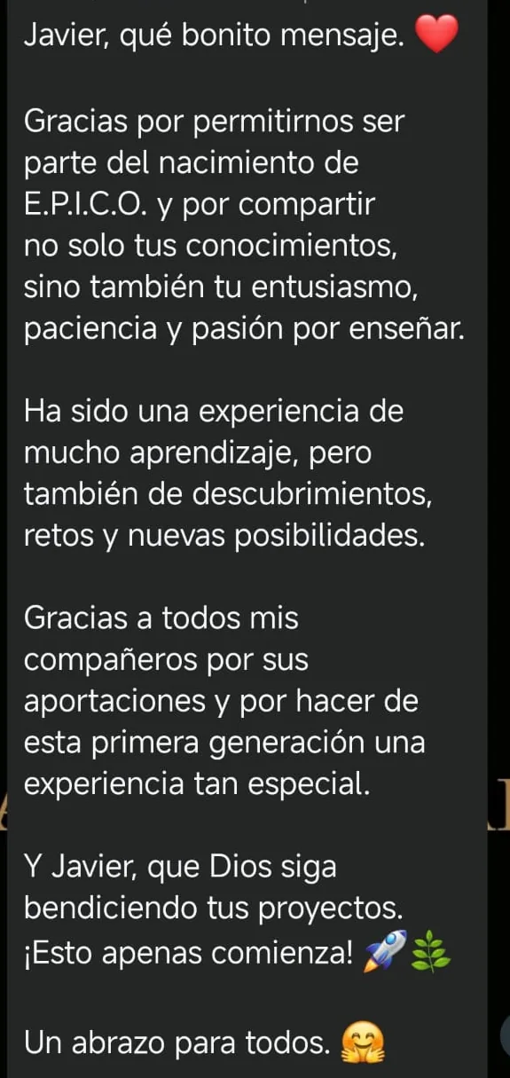 Captura auténtica del testimonio de Whatsapp Image 2026-10-16 At 11.46.38 Am(1).Jpeg de ÉPICO G1
